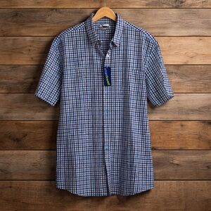 Silver Crest Smart trend 2XL Checked Collared Button Down Shirt Cotton Polyester